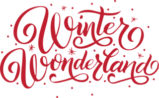 Hand Lettering Winter Wonderland Typography Sticker