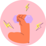 Hand Lifting Weights With Lightning Bolt Sticker