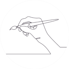 Hand Of The Artist Holding A Paintbrush Sticker