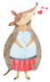 Hand-painted Watercolor Armadillo Girl With Hearts
