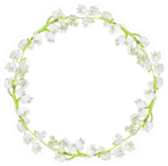 Hand Painted Watercolor Wreath With Lily Of The Valley Sticker