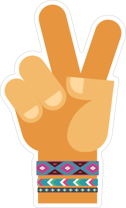 Hand Peace Sign Hippie Sticker