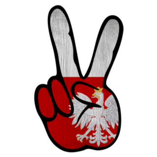 Hand Peace Sign Poland Flag Sticker