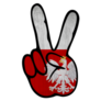 Hand Peace Sign Poland Flag Sticker