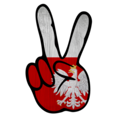 Hand Peace Sign Poland Flag Sticker