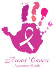 Hand Print Breast Cancer Awareness Sticker