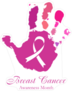 Hand Print Breast Cancer Awareness Sticker