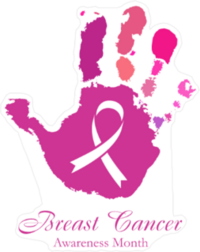 Hand Print Breast Cancer Awareness Sticker