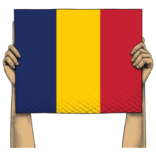 Hand Raises Chad Flag Sticker