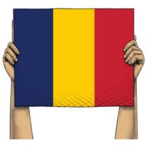 Hand Raises Chad Flag Sticker