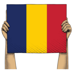 Hand Raises Chad Flag Sticker