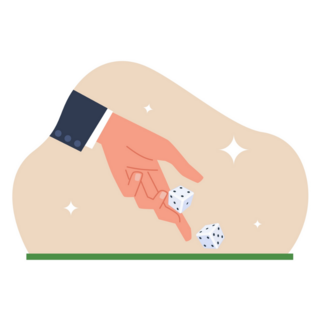 Hand Rolls Dice Casino Sticker