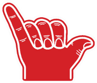 Hand Shaka Red Design Icon Sticker