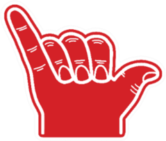 Hand Shaka Red Design Icon Sticker