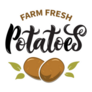 Hand Sketched Farm Fresh Potatoes Lettering Sticker