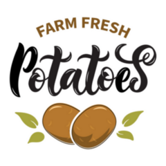 Hand Sketched Farm Fresh Potatoes Lettering Sticker