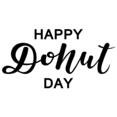 Hand Sketched Happy Donut Day Text Sticker