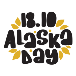 Hand Sketched Lettering 18 October Alaska Day Sticker