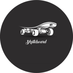 Hand Sketched Skateboard Illustration Sticker