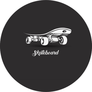 Hand Sketched Skateboard Illustration Sticker