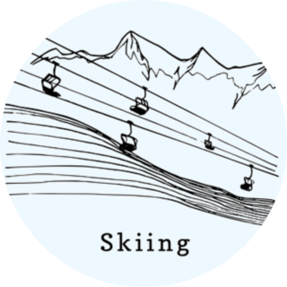 Hand Sketched Ski Lift Lettering Sticker
