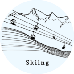 Hand Sketched Ski Lift Lettering Sticker