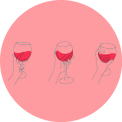 Hand With A Glass Of Red Wine Three Ways Sticker