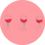 Hand With A Glass Of Red Wine Three Ways Sticker
