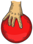 Hand With Bowling Ball Color Sketch Sticker