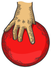 Hand With Bowling Ball Color Sketch Sticker