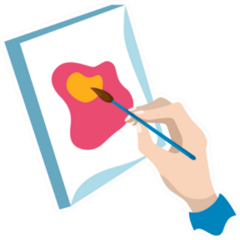 Hand With Brush And Painted Canvas Art Sticker