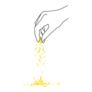Hand With Grated Cheese Sticker