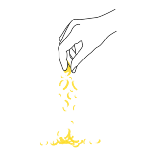 Hand With Grated Cheese Sticker