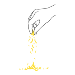 Hand With Grated Cheese Sticker