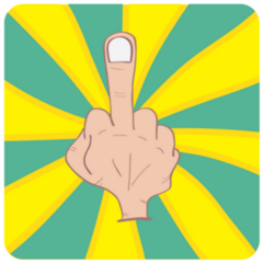 Hand With Middle Finger In Swirl Design Sticker