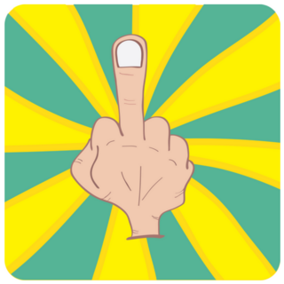 Hand With Middle Finger In Swirl Design Sticker