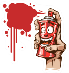 Hand With Paint Spray Illustration Sticker