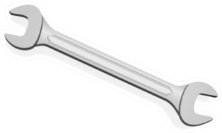 Hand Wrench Tool Or Spanner Cartoon Sticker