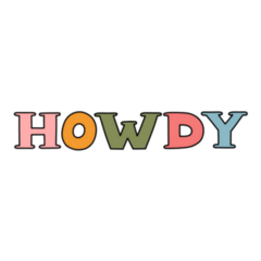 Hand Written Howdy Cowboy Sticker