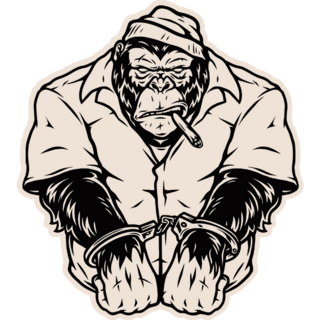 Handcuffed Gorilla Sticker