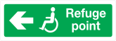 Handicap Refuge Point Left Sign Sticker