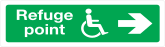 Handicap Refuge Point Right Sign Sticker