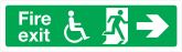 Handicapped Fire Exit Right Sign Sticker