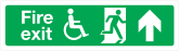 Handicapped Fire Exit Up Sign Sticker