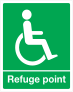 Handicapped Refuge Point Sign Sticker