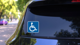 Handicapped Sticker on a Rear Car Window (New) example