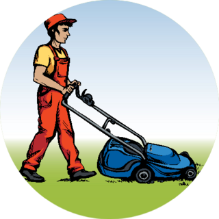 Handle Grass Cutter Lawn Mower Landscaping Sticker