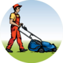 Handle Grass Cutter Lawn Mower Landscaping Sticker