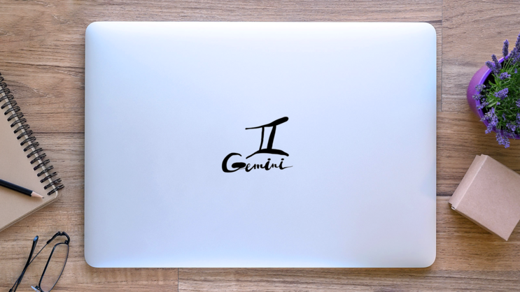 Handmade Brush Lettering Gemini on a Laptop (New) example
