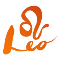 Handmade Brush Lettering Leo Zodiac In Orange Sticker